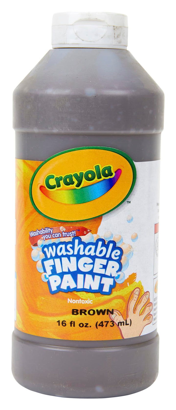 CRAYOLA 55-1316-5-007, 16 Unzen Flasche-Braun Waschbare Fingerfarben, Pint