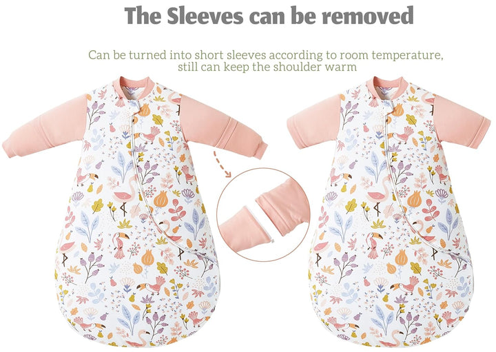 Chilsuessy Baby Schlafsack Winter mit abnembar Langarm Bio Baumwolle Babyschlafsack Kleine Kinder Ga