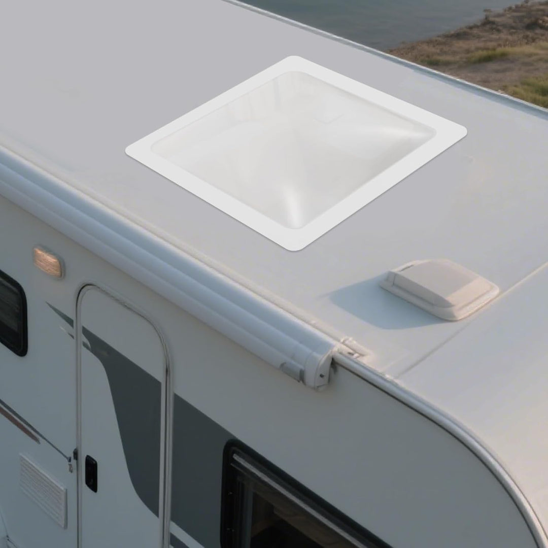 Wohnmobil Dachluke 66 * 66cm Wohnwagen Dachfenster Dachhaube für Wohnmobil Camper (Weiss), Weiss