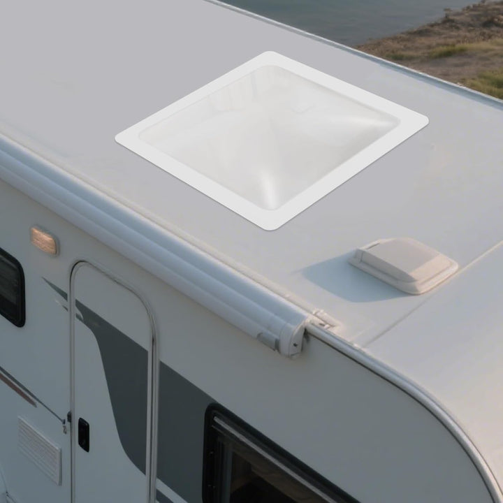 Wohnmobil Dachluke 66 * 66cm Wohnwagen Dachfenster Dachhaube für Wohnmobil Camper (Weiss), Weiss