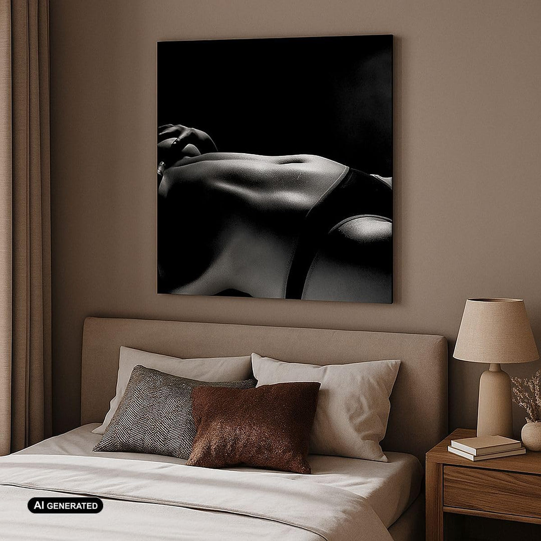 Bilder auf Leinwand Anatomie Frau nackt Leinwandbild mit Rahmen 60x60cm Wandbilder Dekoration Wohnzi