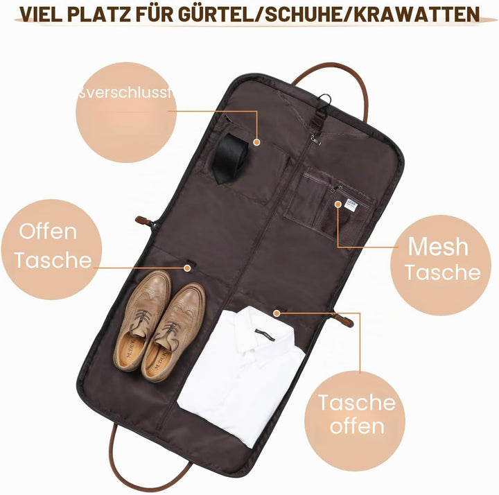 S-ZONE Herren Kleidersack Anzugtasche Canvas Kleidertasche für Geschäftsreisen L Grey-l, L Grey-l