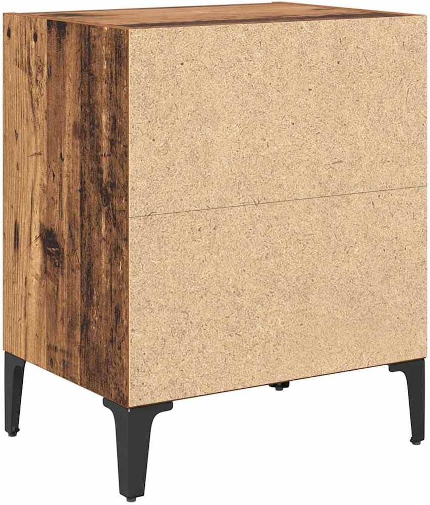 vidaXL Nachttisch Alte Holz 40X30X50 cm Engineering Holz mit Metallbeinen Rustikaler Nachttisch für