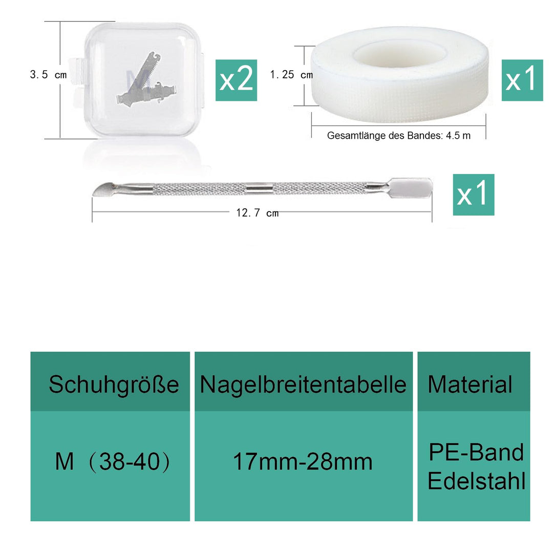 1 Satz Eingewachsene Zehennagel-Werkzeuge, Nagel-Korrekturschnalle, Patch Gebogene Zehennägel Klamme