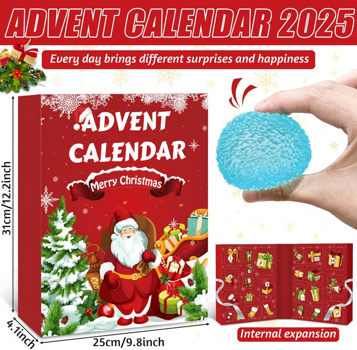 Adventskalender 2025, Fidget Toy Weihnachts Countdown Kalender, Fidget Advent Calendar mit 24 Pcs Üb