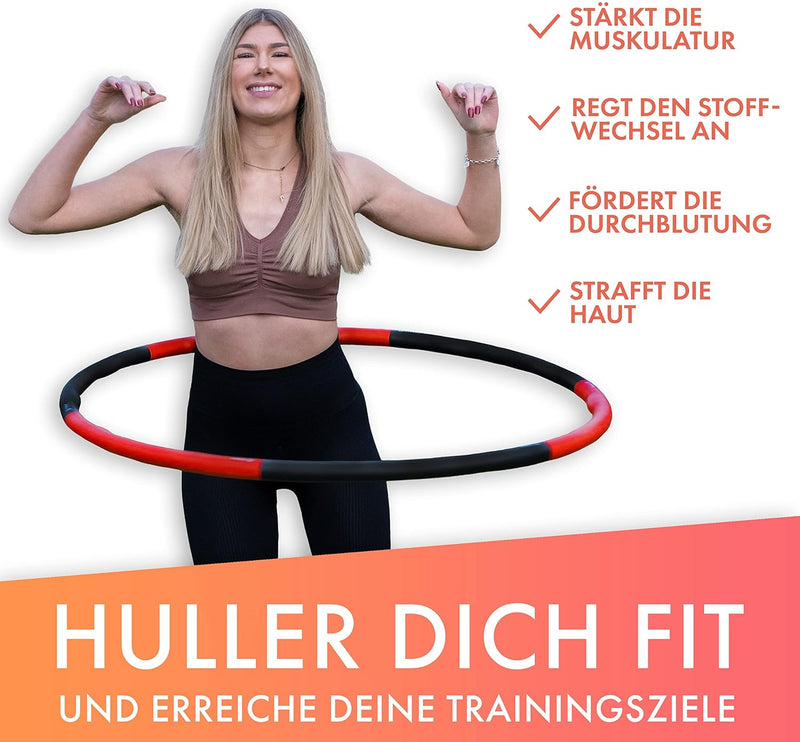 KIANA SPORTS® Hula Hoop Reifen Erwachsene inkl. Tasche und Übungsplan [1,2 kg] - Stabiler Hoola Hoop