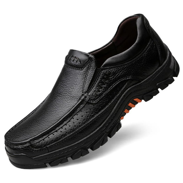 WNUKATO Herrenschuhe Bequemer Slip-on-Loafer Lederschuhen für Arbeit und Business Casual 42 EU Schwa