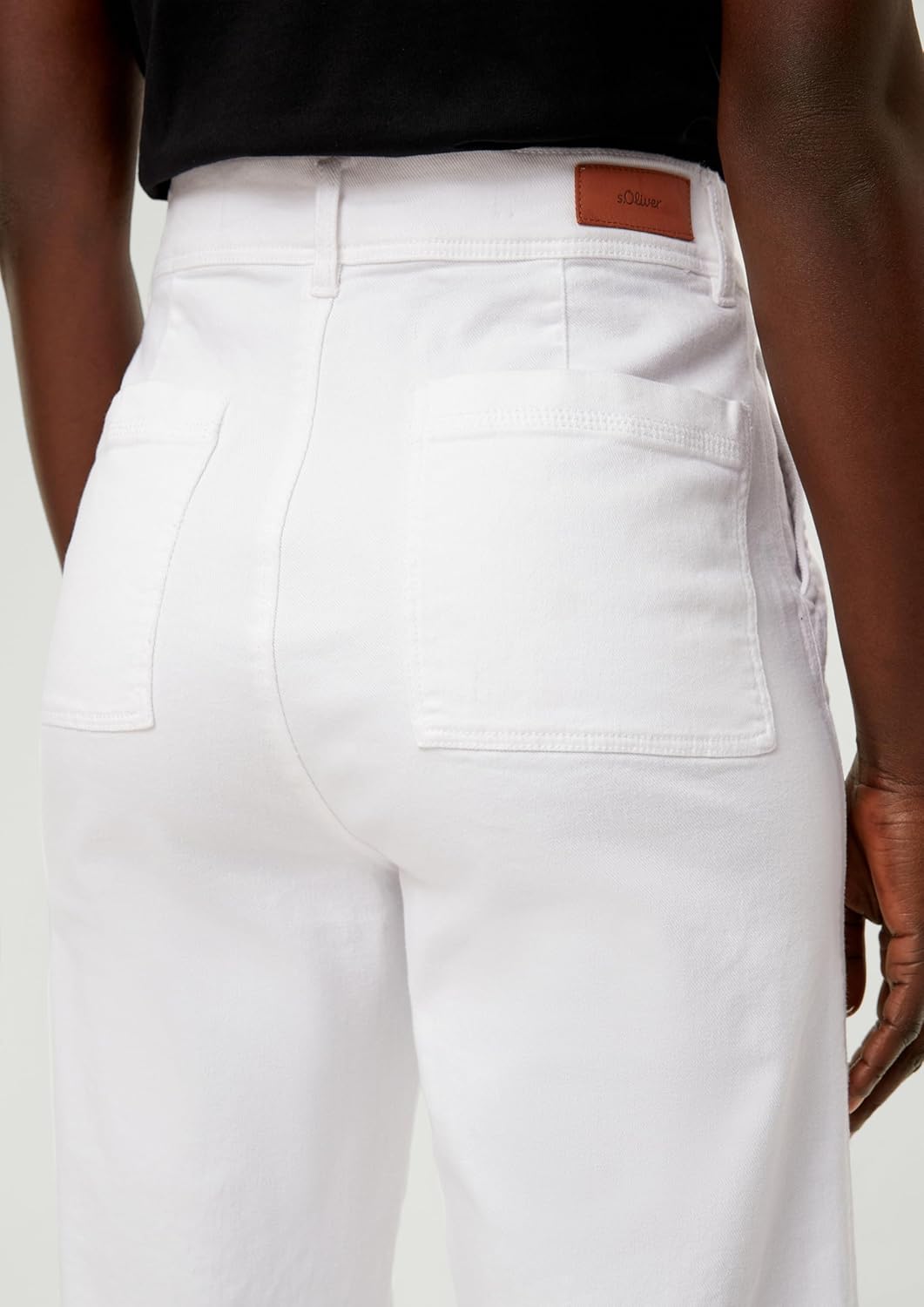 s.Oliver Women's Jeans, Suri Wide Leg, White, 36/30