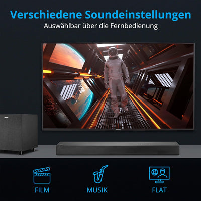 MEDION S61022 3.1 Dolby Atmos Soundbar mit kabellosen Subwoofer (für TV Geräte, Bluetooth 5.3, HDMI