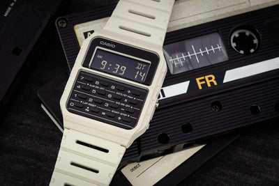 Casio Collection Retro Herren Digitaluhr mit Kunststoffband CA-53WF Weiss, Weiss