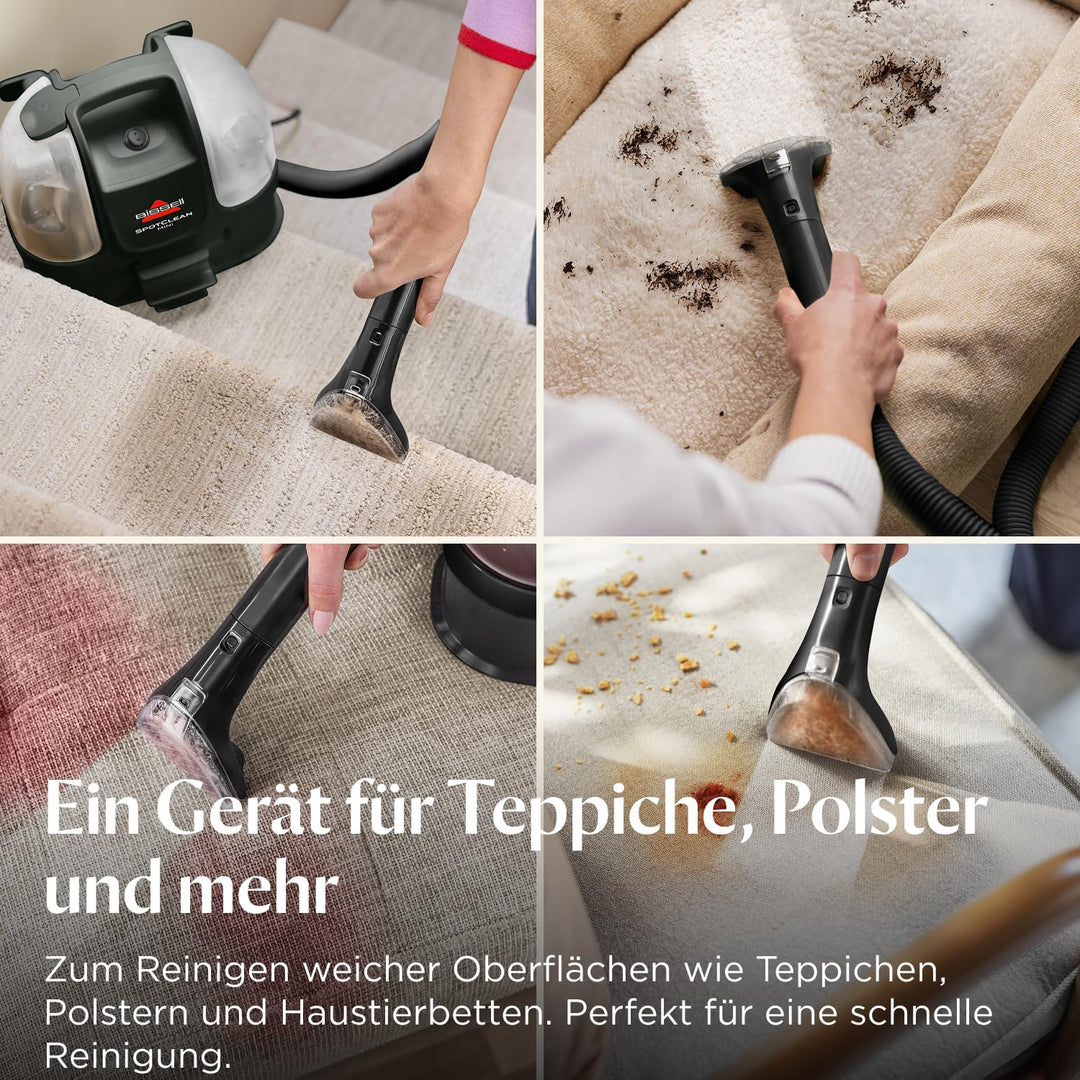 Bissell SpotClean Mini Polsterreiniger Gerät mit Kabel, Tragbarer Teppichreiniger, Optimal für schne