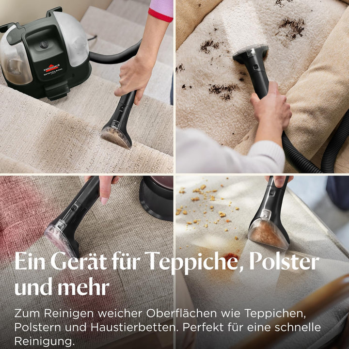 Bissell SpotClean Mini Polsterreiniger Gerät mit Kabel, Tragbarer Teppichreiniger, Optimal für schne