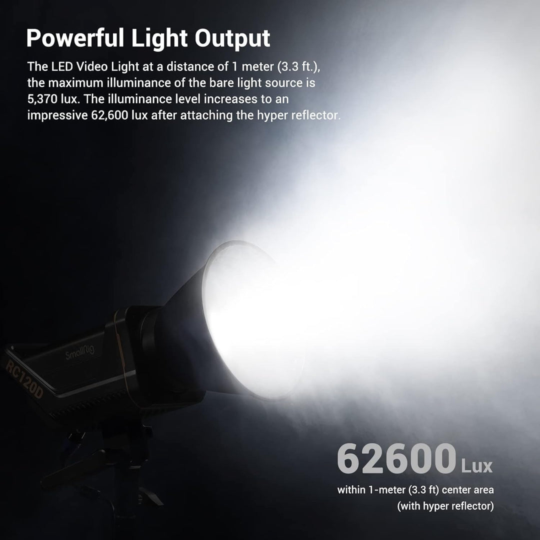 SMALLRIG 120W COB Video Light, 62600 Lux Continuous Output Light mit 9 Lichteffekten, CRI 95+ Bowens