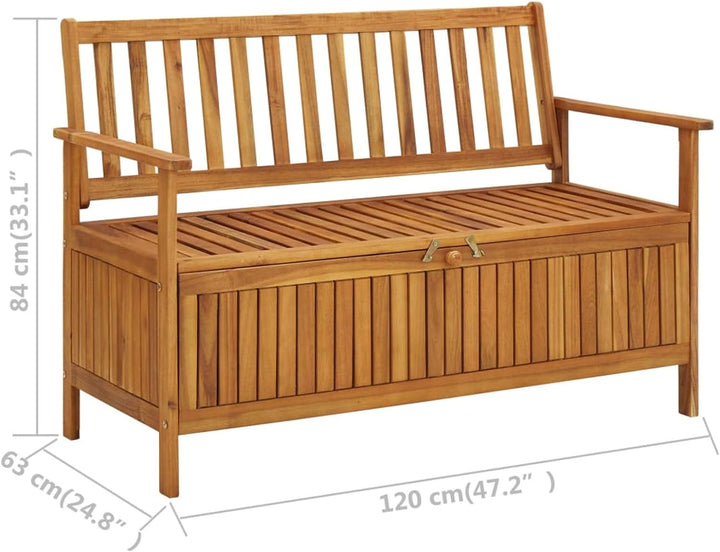 Tidyard Truhenbank Gartenbank mit Stauraum Holzbank Sitzbank Flurbank Bank mit Kissen 120 cm Massivh