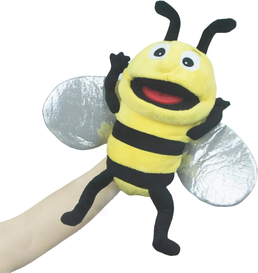 lilizzhoumax Handpuppe Biene Kuscheltier Tier Biene Handpuppe aus Plüsch Kawaii Niedliches Rollenspi