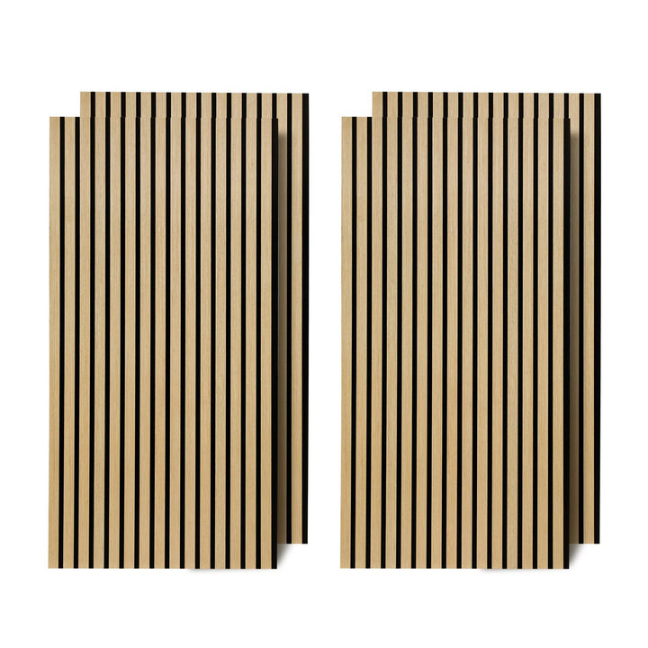 4x Akustikpaneele Holz 120x60 cm, Schallabsorbierende Wandverkleidung mit Holzfurnier & Filz – Moder