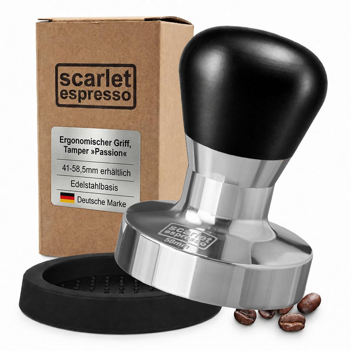 scarlet espresso | Tamper »Passion« für Barista; mit ergonomischem PVC- oder Edelholzgriff nach Wahl