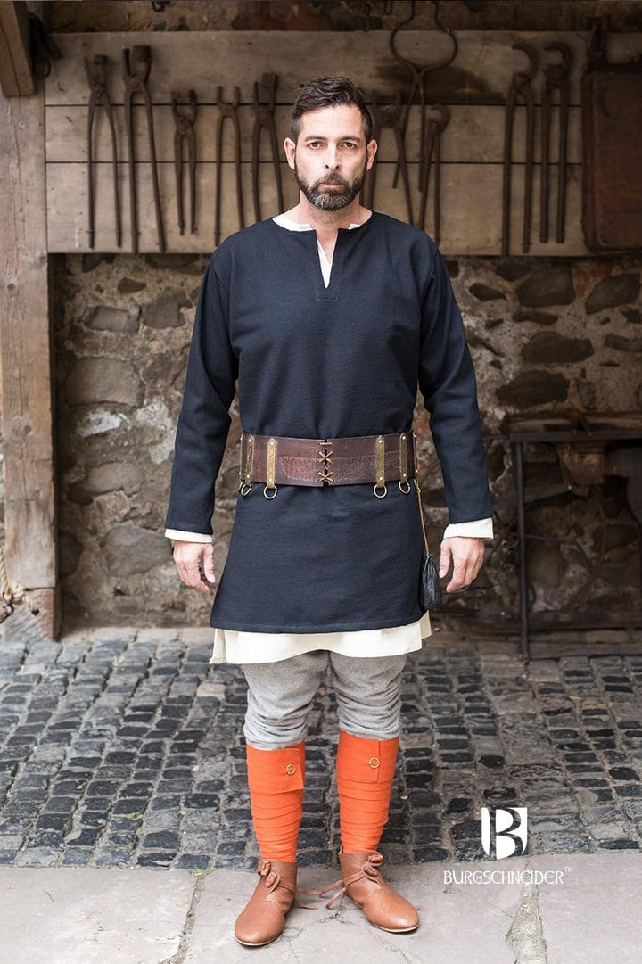 Burgschneider Mittelalter Kurztunika Erik - Schwarz XL, XL