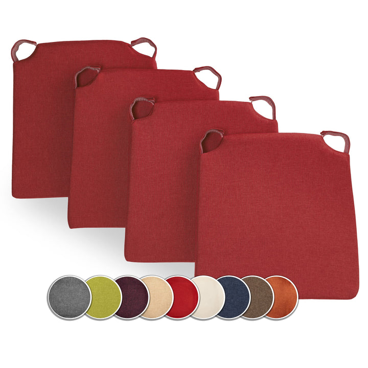 sunnypillow 4er Set Stuhlkissen mit Klettverschluss Polsterauflage Auflage für Stühle - Indoor/Outdo