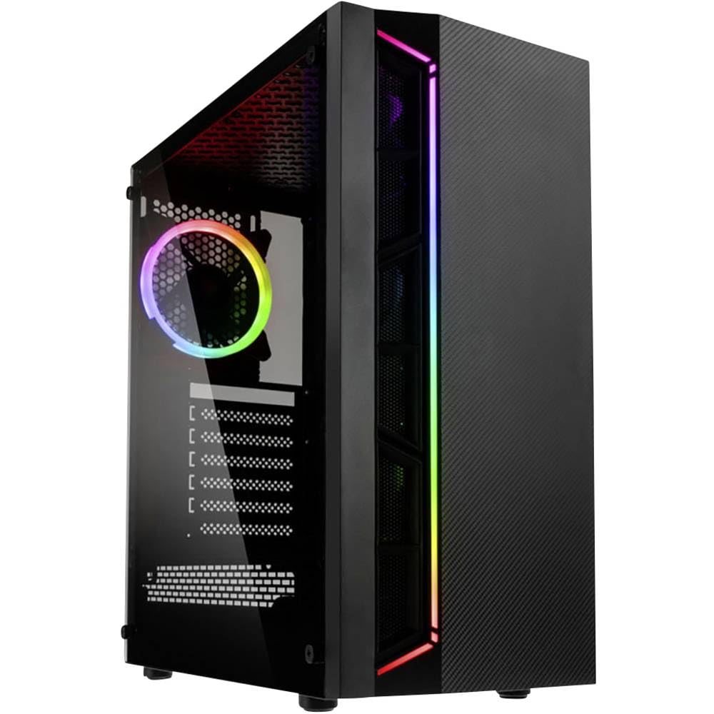 KOLINK Inspire K7 ARGB Midi-Tower PC-Gehäuse, Addressierbare RGB-Beleuchtung, Tempered Glass, schwar