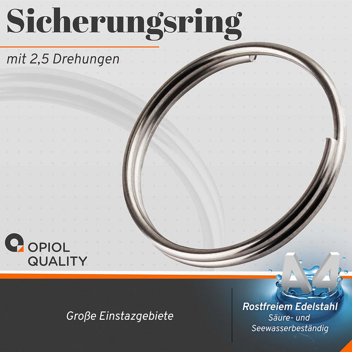 Schlüsselring Schlüsselringe 30mm Edelstahl A4 V4A (10 Stück) Schlüsselbund Schlüsselanhänger Metall