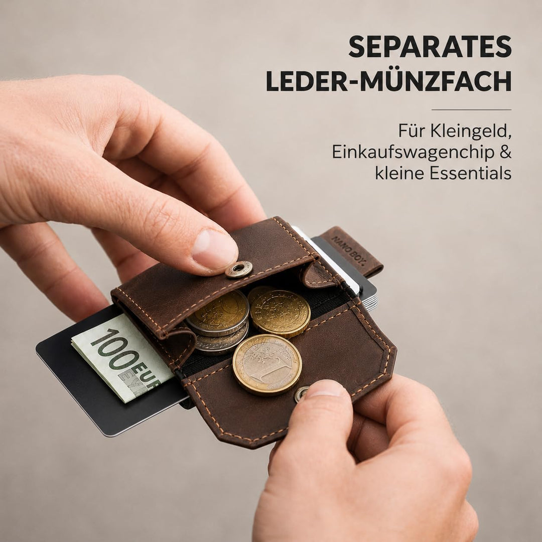 Jaimie Jacobs Minimalist Wallet Nano Boy Pocket Mini Geldbörse aus Textil mit Zugband schmaler Karte