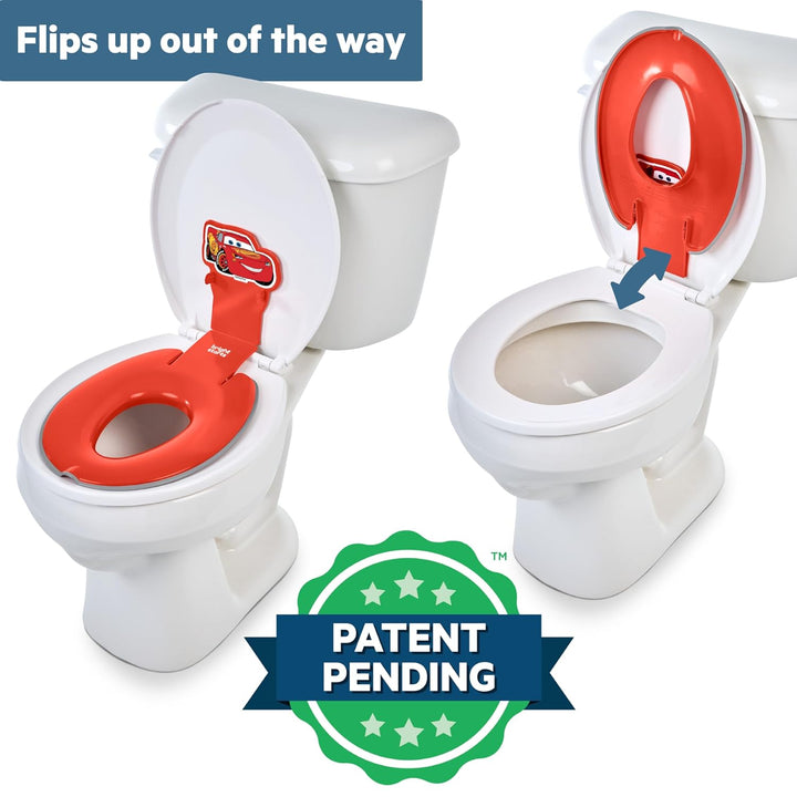 Disney Baby Cars Lightning McQueen Flip & Sit Töpfchensitz für Kleinkinder, Sicherer Toilettenaufsat