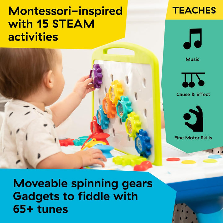 Baby Einstein, Curiosity Table Spieltisch mit 65 Melodien, abnehmbaren Füssen, Lichtern, Zahnrädern