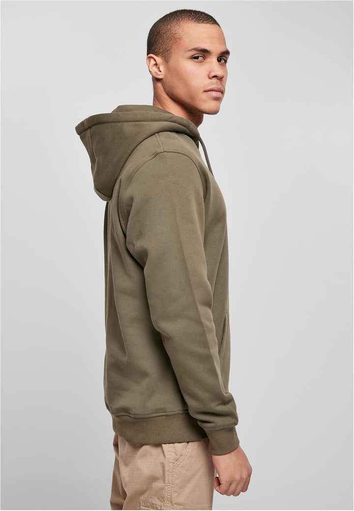 Build Your Brand mens Organic Hoody Hooded Sweatshirt L Olive, L Olive
