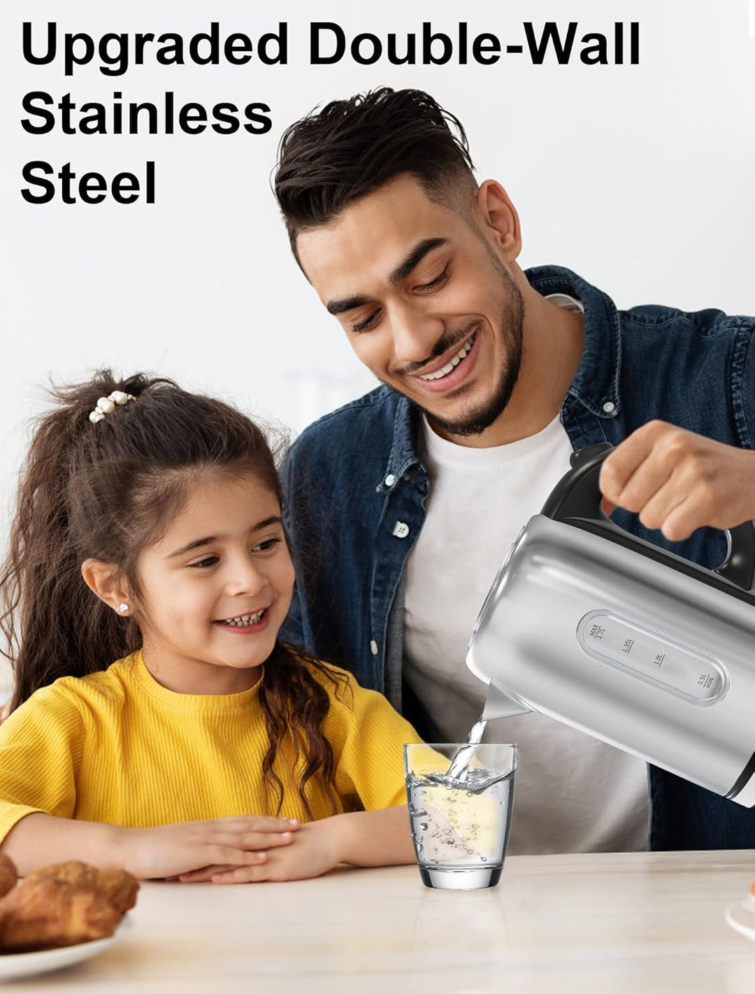 Hopzty Wasserkocher 1,7 Liter 2200 W | Wasserkocher mit automatischer & manueller Abschaltung | mit