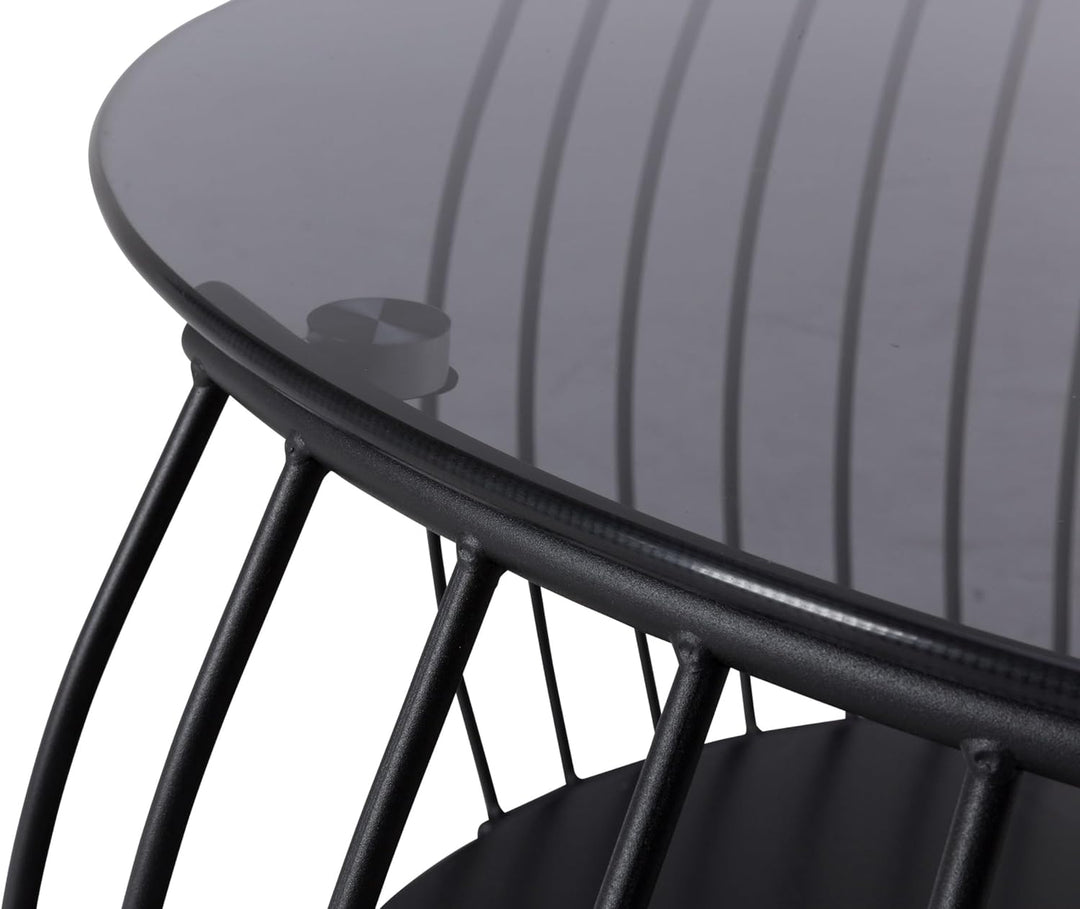 M2 Kollektion Shanghai 1 Couchtisch, Metall, schwarz, 60x45x60