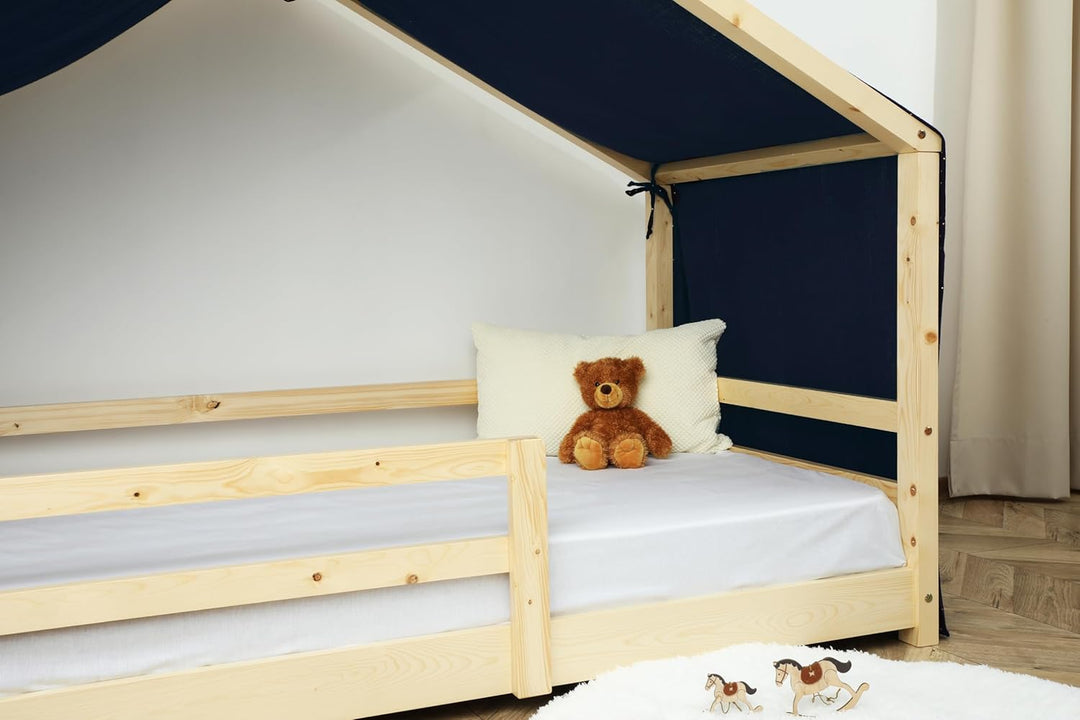 Lovely Hippo Hausbett Himmel - 100% Baumwolle Betthimmel Hausbett aus Musselin - Bett Vorhang Kinder