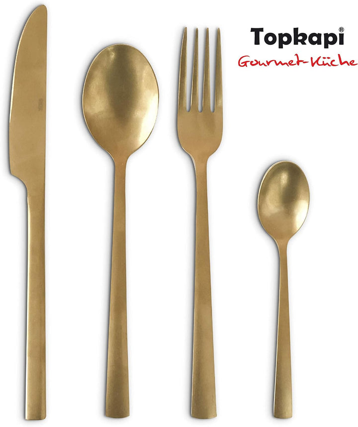Topkapi Gourmet-Küche - 6992 Vintage Gold - Besteck Vintage Gold, 24-tlg Besteck-Set, Edelstahl in F