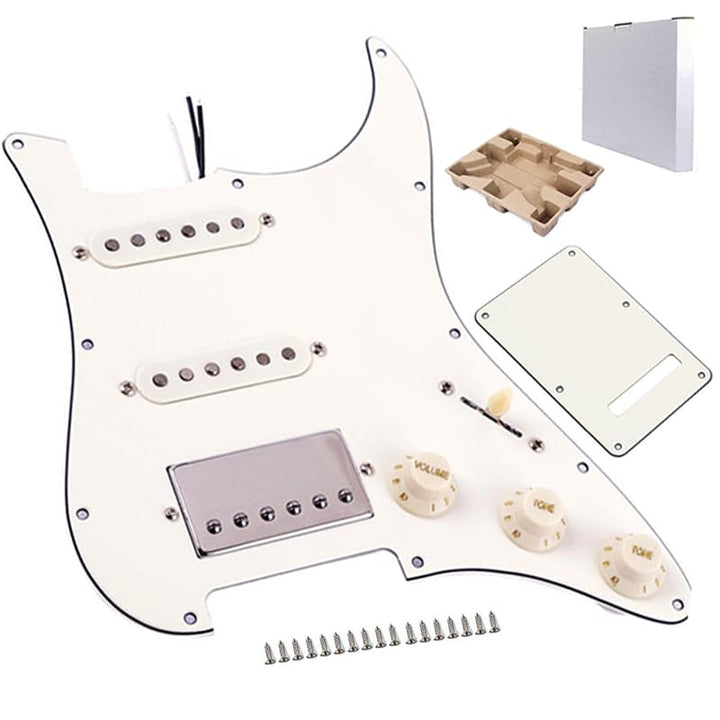 Ogdni SSS SSH03 Schlagbrett-Schlagbrett, vorverdrahtet, mit Alnico-V-Tonabnehmer-Kit für Strat ST E-