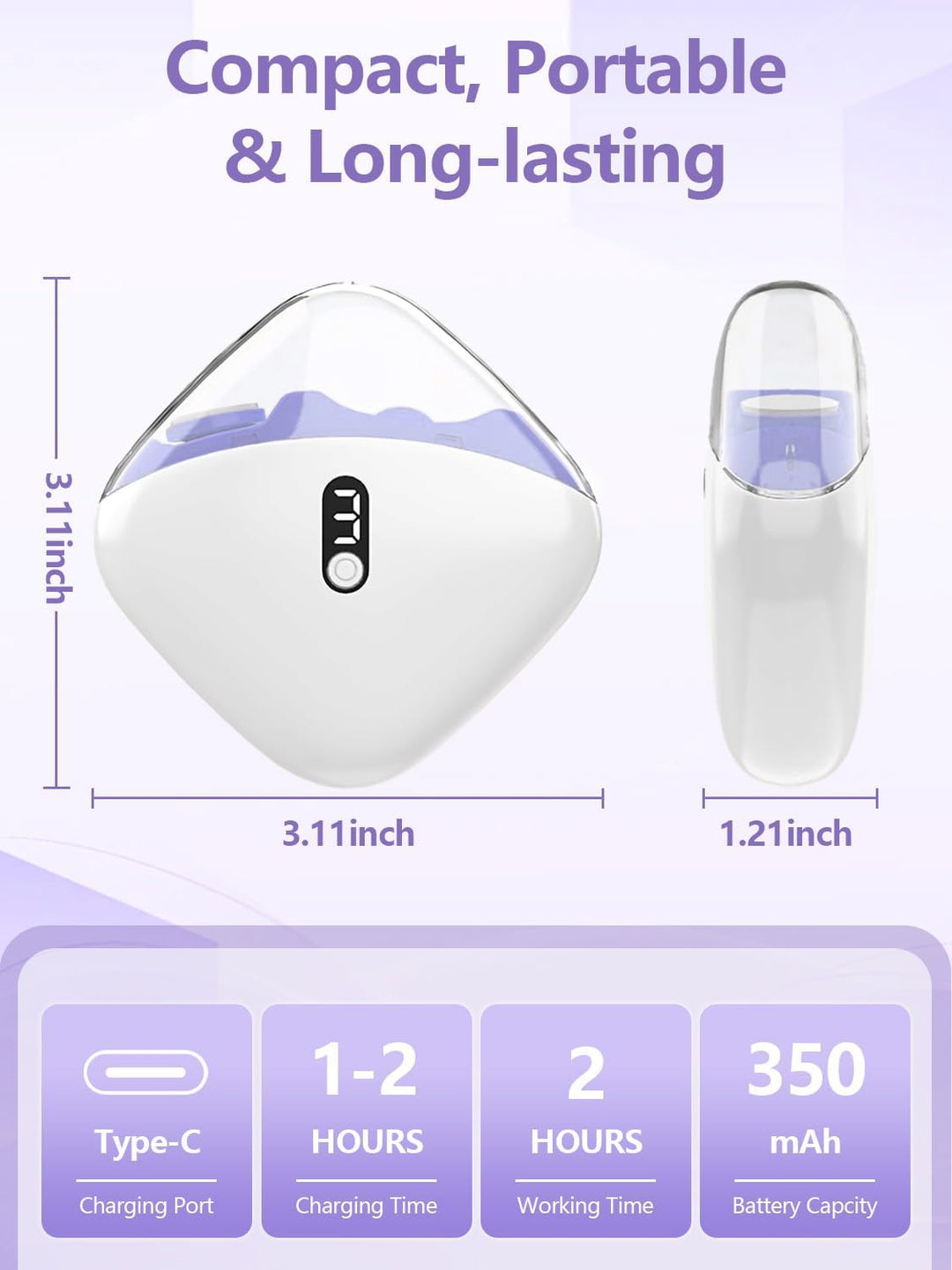 Upgrade Elektrische Nagelknipser 2-in-1, 2026 Neu Elektrischer Nagelknipser und Polierer mit 3 Gesch