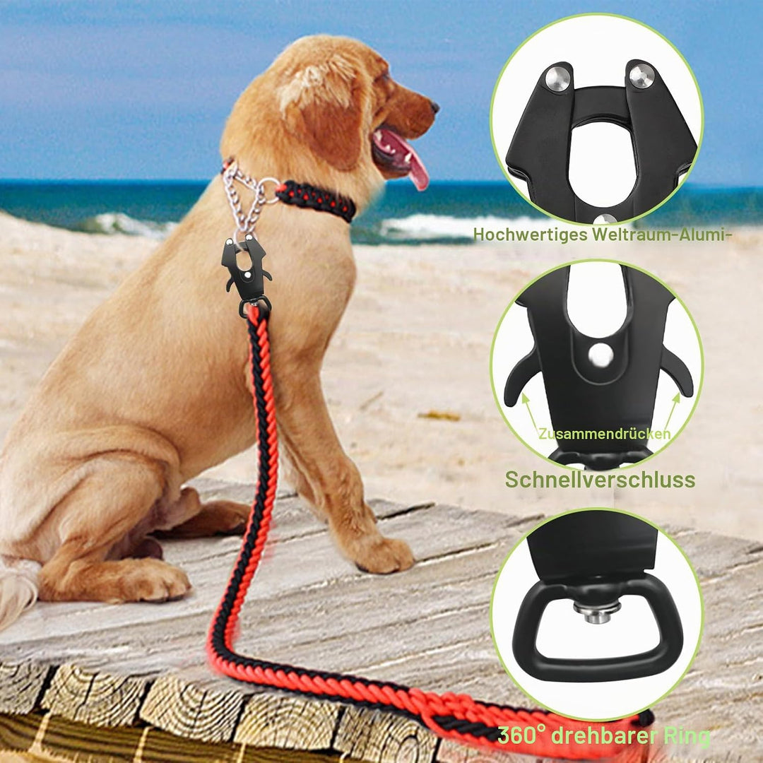 Frog Clip 2er Pack Platz Aluminium Locking Hundeleine Schnalle Drehbare Schnellverschlussschnalle Ro