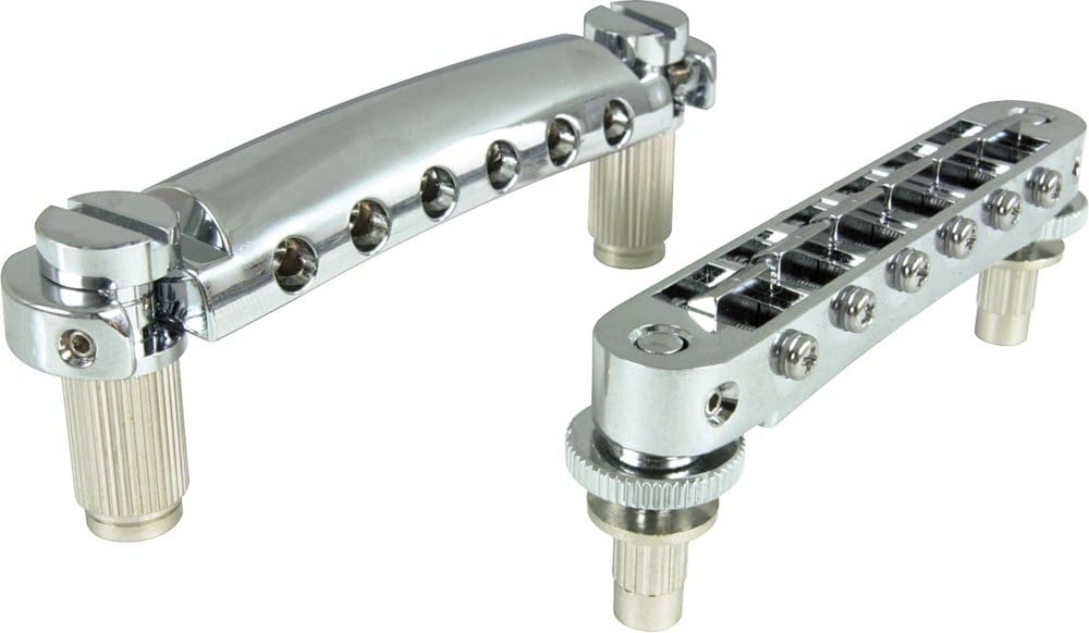 Tonepros LPCM04 C Tuneomatic Set, Zoll, Chrom, gekerbt