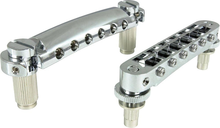 Tonepros LPCM04 C Tuneomatic Set, Zoll, Chrom, gekerbt