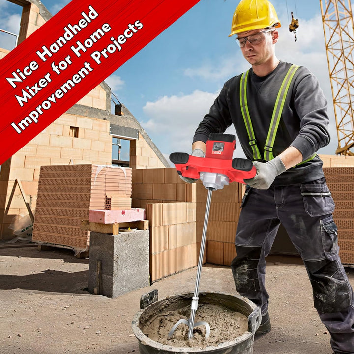 IMAYCC Mörtelrührer, 2100W Betonmischer, Rührwerk Beton with 6 Speed, Quirl Mörtelrührer m14, Rührge