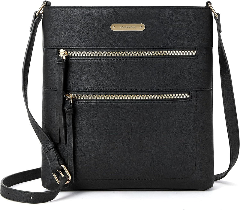 BOSTANTEN Damen Handy Umhängetasche Mittel, PU Leder Crossbody Schultertasche, Reissverschlusstasche