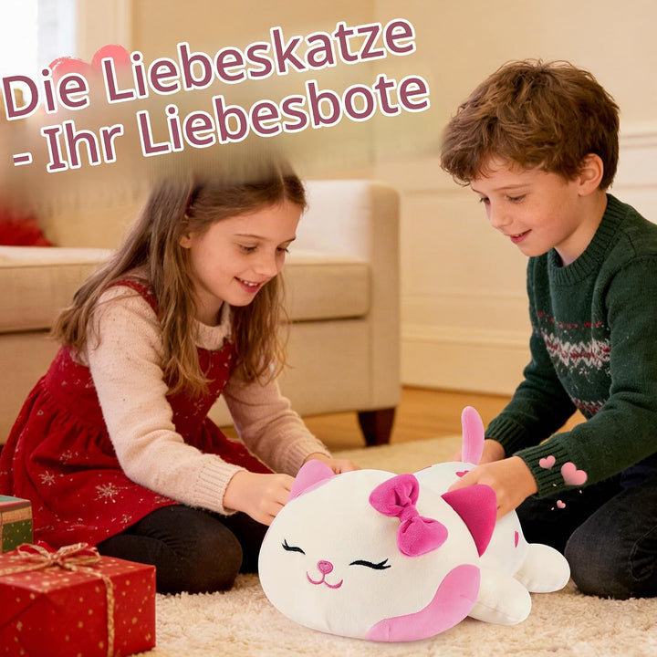 shownicer Plüschtier Katze Kuscheltier Stofftier Kawaii Katze Plüsch Kissen Spielzeug Kätzchen Plüsc