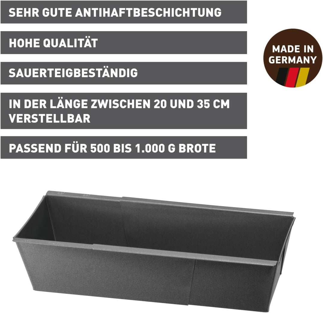 Original Kaiser Inspiration Brotbackform ausziehbar 20-35 cm, grössenverstellbar, für 500-1000g Brot