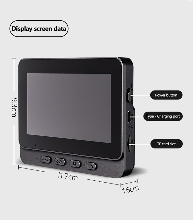 Kabellose Türklingel mit Kamera und 4,3 Zoll Bildschirm ohne WLAN und App, wasserdichte Aussentürkli