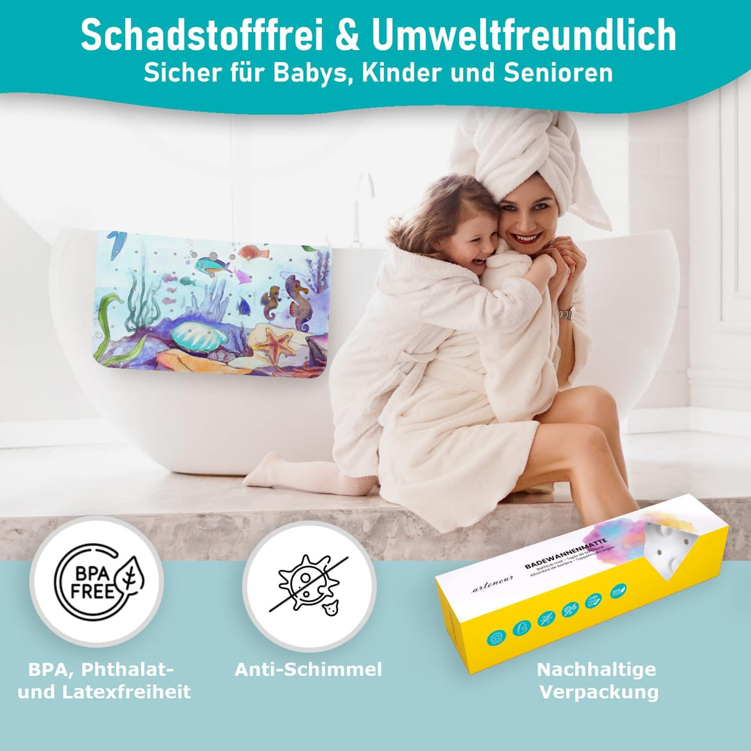 arteneur® - Duschmatte rutschfest 53x53 cm | Antirutschmatte Dusche | Inkl. Aufhängung | Schimmelres