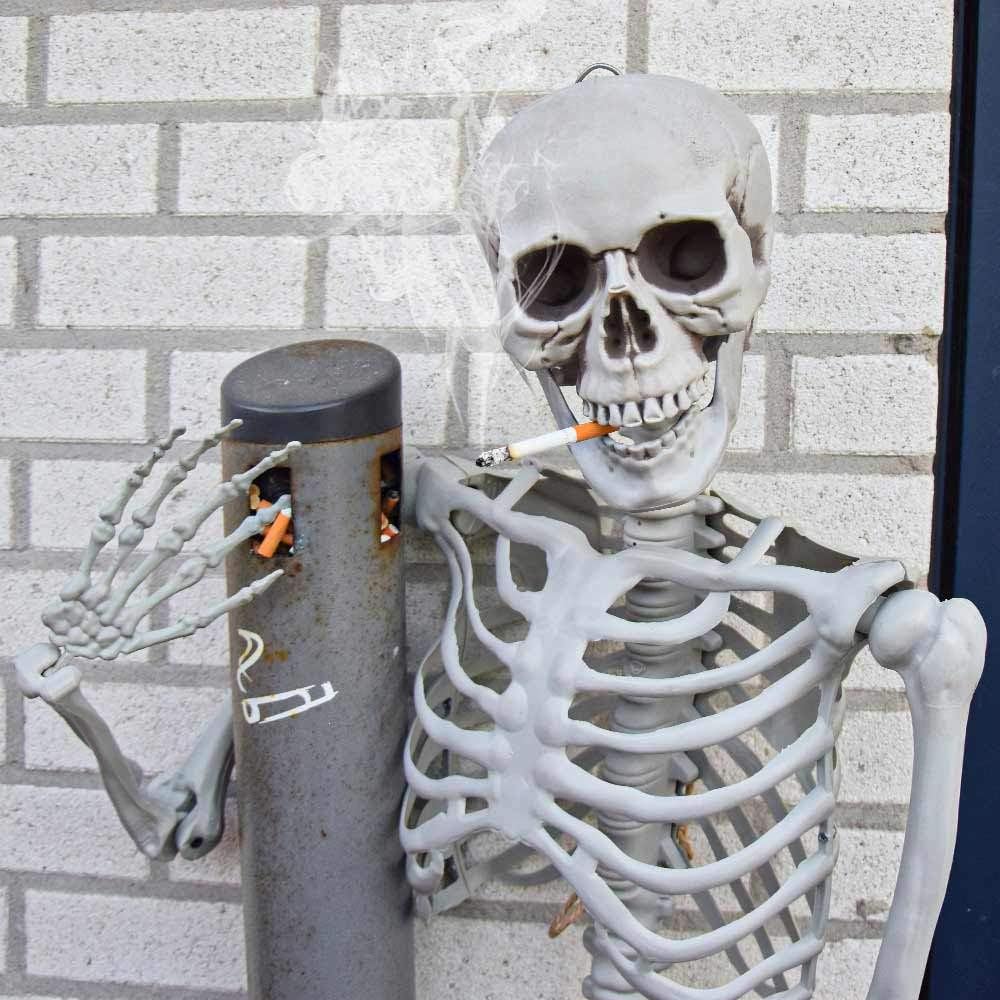 MikaMax Lebensgrosses Skelett 1,70 m, realistisches Design, Halloween-Dekorationsideen, Friedhofsspu