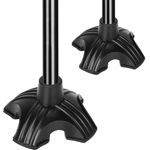 supregear 2 Stück Gummifüsse für Gehstöcke, 18mm, 19mm Quad Stütz Selbststehende Rohrstockspitze rut