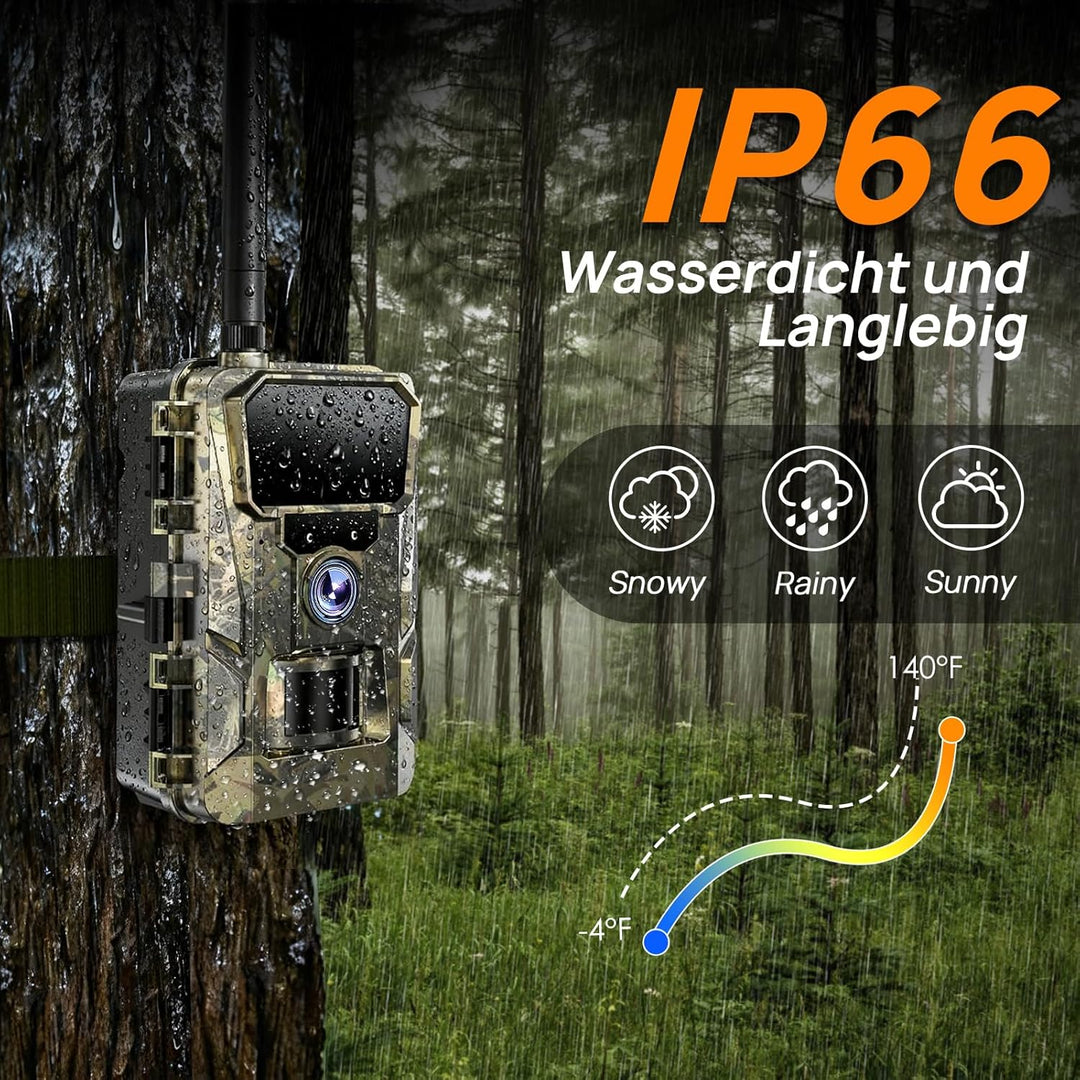 iZEEKER Solar Wildkamera mit Handyübertragung App, HD 48MP 4G LTE & Standard Wildkamera, Bewegungsme