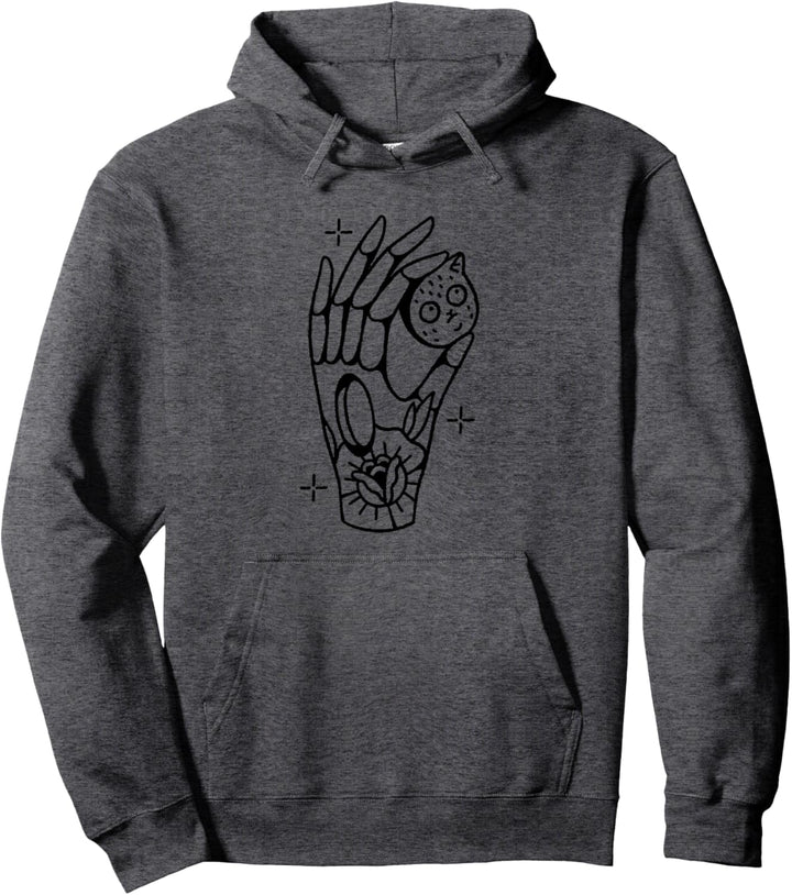 Katze Hand Abstrakte-Kunst Lustiges Geschenk Katzen-Fan Pullover Hoodie