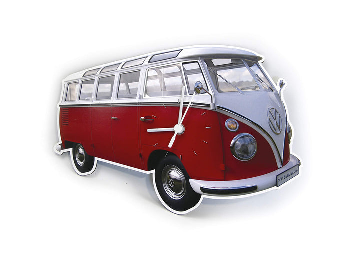 BRISA VW Collection - Volkswagen Wand-Werkstatt-Uhr-Zeitanzeiger-Clock-Zeitmesser im T1 Bus Design (