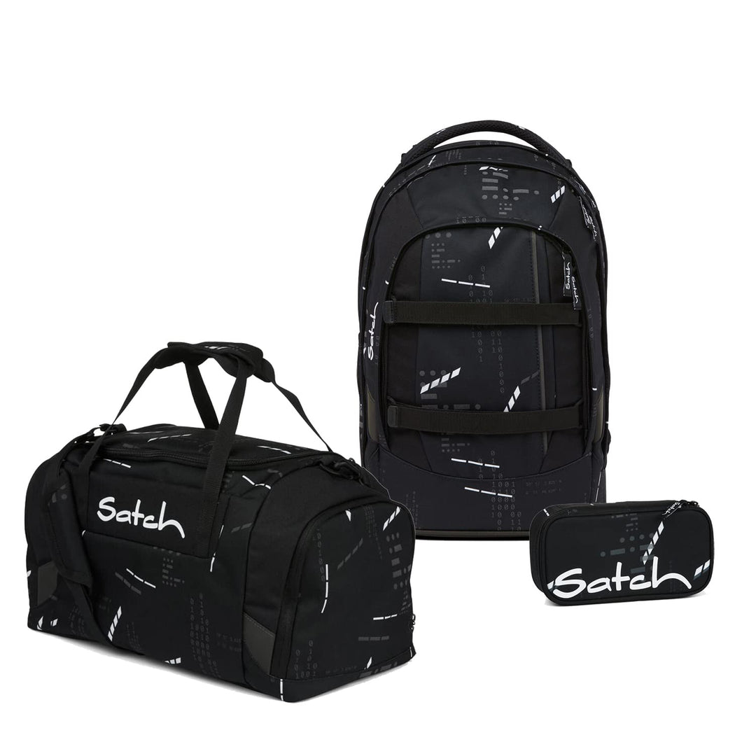 satch Pack Schulrucksack Set 3tlg. mit Sporttasche und Schlamperbox Ninja Matrix